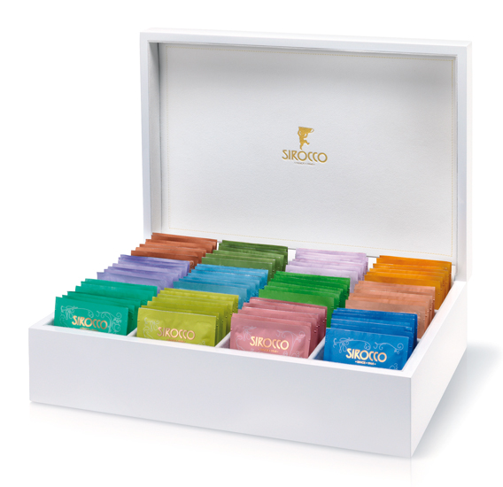 Grand coffret à thés blanc Sirocco - bj-coffee